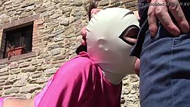 Laura in pink outfit gives outdoor blowjob and creampie! 😍