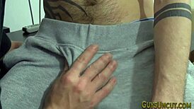 The uncut twinks suck dicks and get their asses spermed