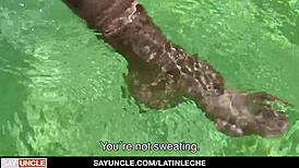 Latinleche - Latino Cuties With Tattoos Banging Each Other By The Pool