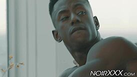 Hunky Rocco Steele stuffs his fat cock into the muscular black jock's ass.