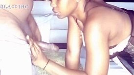 Passionate Girl Worships Daddy's Cock with Intense Sucking and Licking