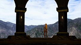 i'm bangin the fallen princess's big boobs in doggystyle threesome