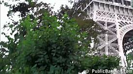 Cute Girl Gets Fucked by Two Big Cocks at Eiffel Tower 😍