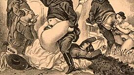 This vintage erotic illustration from retro anime is fascinating