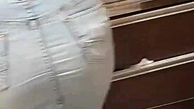 In skirtshouse, clara gets fucked while wearing her skirt and jeans in a casual homemade scene