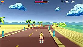 Roller babe gets rough creampie at beach