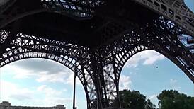Cute Girl Gets Fucked by Two Big Cocks at Eiffel Tower 😍