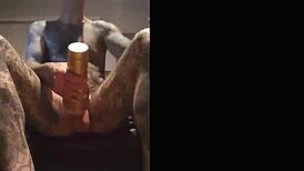 Hot fleshlight tat jack session.