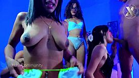 Interracial party with deep blowjobs and hardcore action