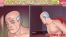 Old father-in-law boldly fucks hot maid's ass.