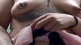 Dana barzagli, teen latina with big ass and small tits, masturbates alone in tattooed mexican style