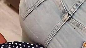 In skirtshouse, clara gets fucked while wearing her skirt and jeans in a casual homemade scene