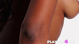 Ebony Teen Jahla Dances Naked After Ripping Clothes In Lingerie Striptease!