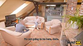 Hunt4k: Greedy Old Man Sells GF for Cash Sex