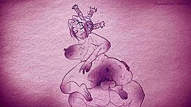 animation on paper with pens and pencils featuring hentai anime hunter x hunter menchi in cartoon porn 2d sex