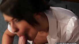 Nasty Babe Gulps Every Cumshot Drop on Her Face