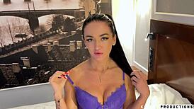 Zuzu sweet subtly takes daddy's big cock in pov.