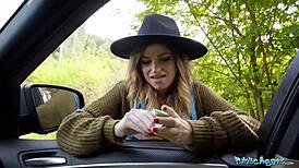 Public Agent: Nicole Rae's Big Tits POV Blowjob