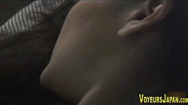 Hey, this asian babe fingerbangs her hairy pussy outdoors.