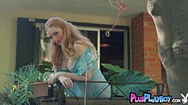 busty redhead teen maya kendrick poses in garden showing hot body 😘