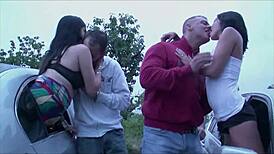 a cute girl heads out for public dogging fun