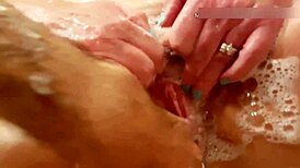 Wow! 50 Plus Year Old Wife's Natural Tit Hangers And Pussy Wash!