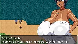 曬黑女孩夏希在Hentai遊戲第11集，村長偷偷窺視她公開換衣！