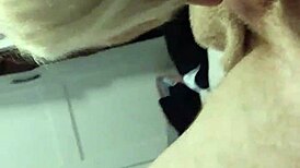 Johnny feels the intense pleasure as blonde gives passionate blowjob