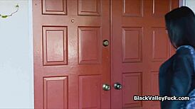 he fucks sweet ebony pussy while girlfriend is home!