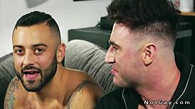 Tattooed Bodybuilder Fucks Pal Bareback Anal
