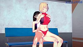 Chisato Nishikigi and Takina Inoue in Wild Futanari Sex - Lycoris Recoil Hentai!