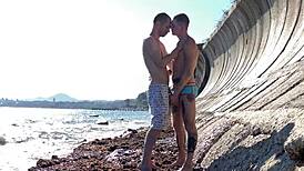 Falcon Al Oliver Strelly Bareback Gay Sex on Beach