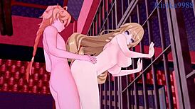 Focalors Furina Navia And Aether In Genshin Impact Hentai Scene