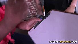 Chatting with Lisa Tiffian before her gangbang!