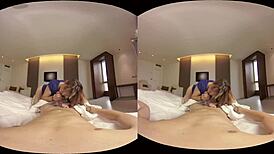 My roommate in the dorm leads to virtualrealporn fun