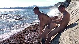 Falcon Al Oliver Strelly Bareback Gay Sex on Beach