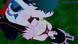 Shino Sosaki, Mandalay, Mei Hatsume, and Izuku Midoriya in Wild Sex - My Hero Academia Hentai