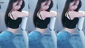 sexy chinese girl dancing with vibrating butt plug horny pussy 😈