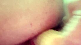 Dildo stretches big ass during intense anal masturbation session