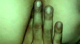 Horny babe uses vibrator on big natural tits, leading to creampie cumshot