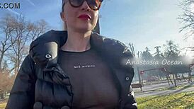 Beauty flashes her big boobs in a public park! 😍