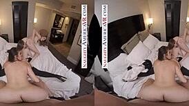 Ashley, Gracie, Stephanie Seduce After Holiday Party.