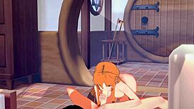 Asuna dominates Kirito with intense hardsex in Sword Art Online hentai.