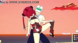 Houshou marine fucks on sex beach