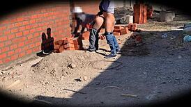 security camera catches engineer nataly at the construction site