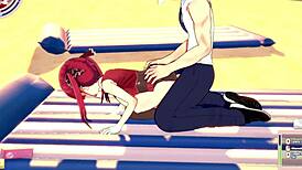 Houshou marine fucks on sex beach