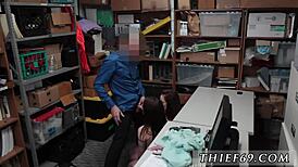 teen couple's naughty desk blowjob in lingerie