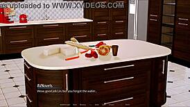 Harem hotel anime game features cartoon hentai scenes with multiple partners