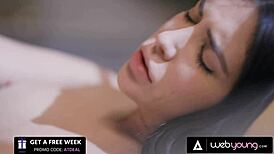 Jane Wilde And Jessie Saint Have A Sleepover With Petite Bodies And Small Tits.