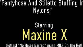 hosed oriental maxine x fucks her cambodian pussy in high heels while dirty talking